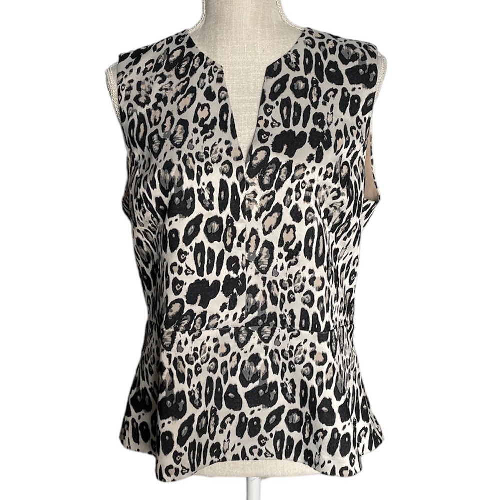 Ann Taylor Sleeveless Leopard Print Blouse Size 12 EUC